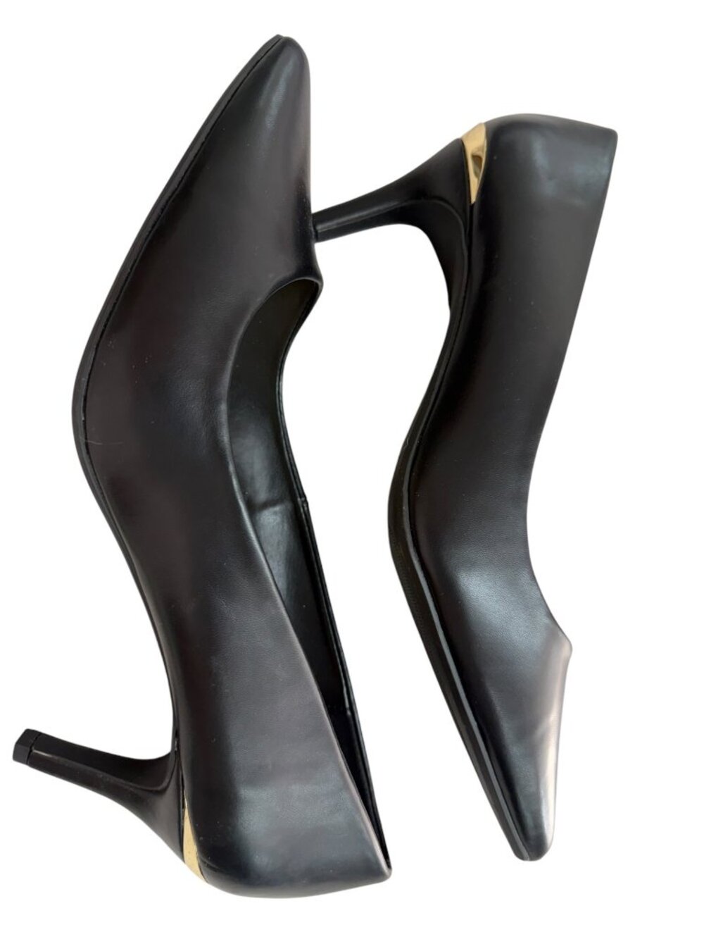 Liz Claiborne Black Pointed Toe Heels Comfort Foam Women's Size 11W‎